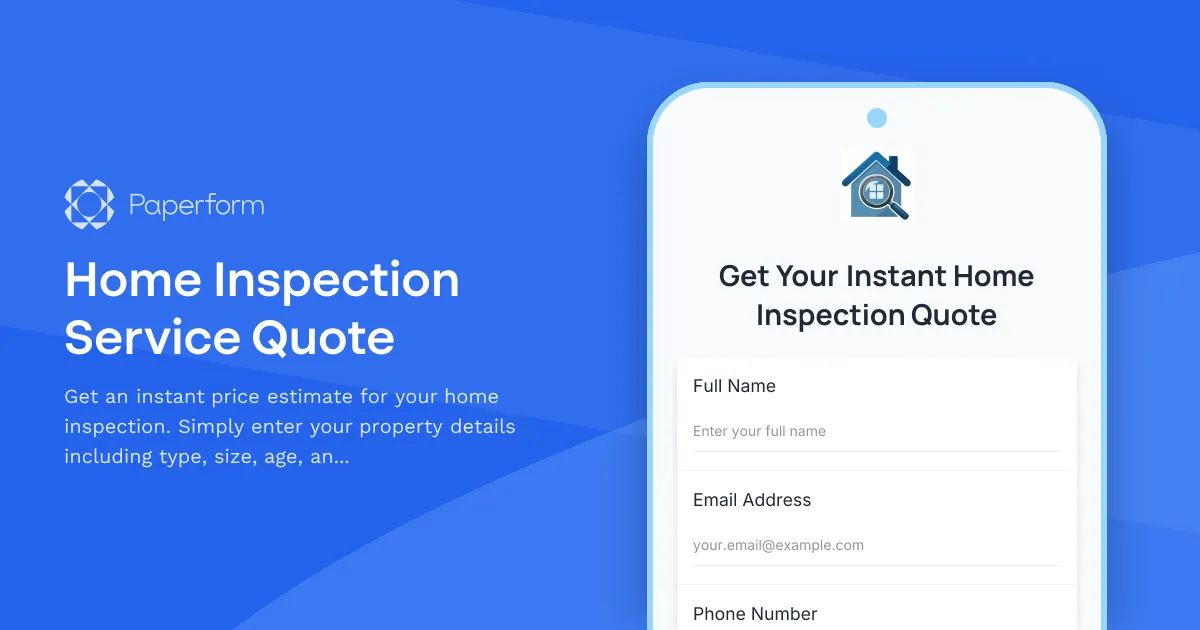 Home Inspection Service Quote
