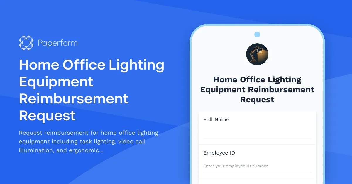 Home Office Lighting Equipment Reimbursement Request