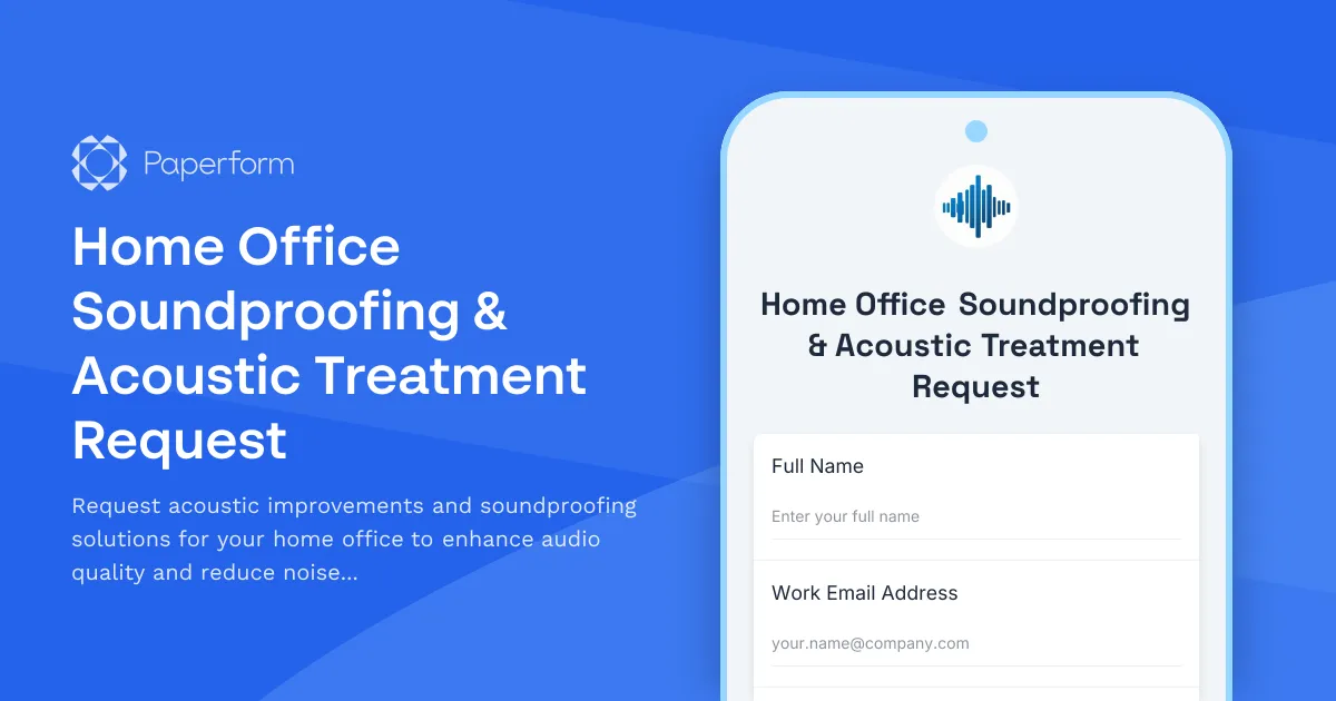 Home Office Soundproofing & Acoustic Treatment Request