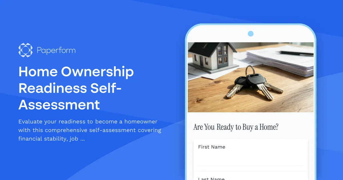 Home Ownership Readiness Self-Assessment
