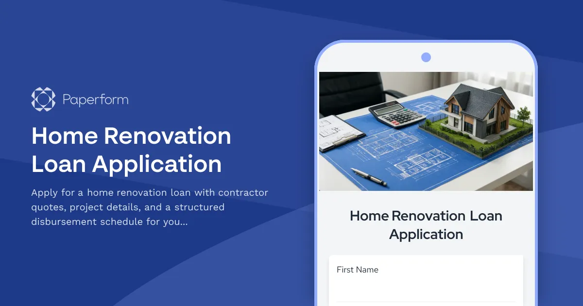 Home Renovation Loan Application