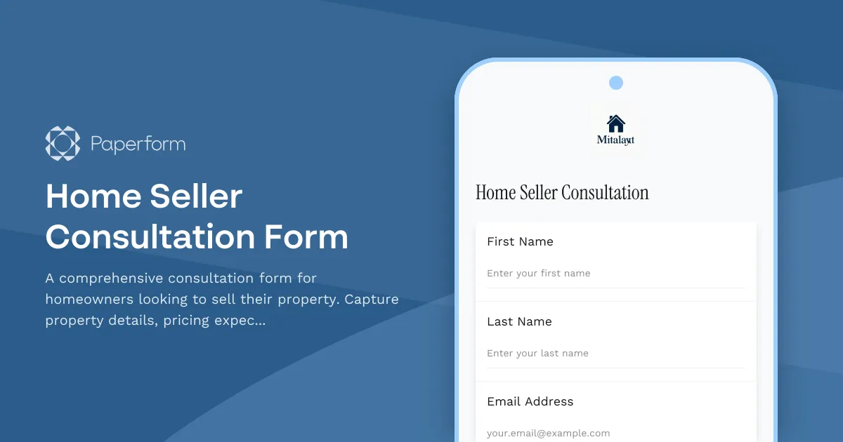 Home Seller Consultation Form