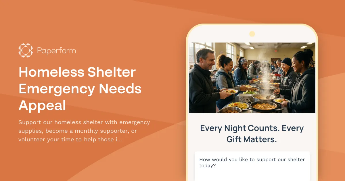Homeless Shelter Emergency Needs Appeal