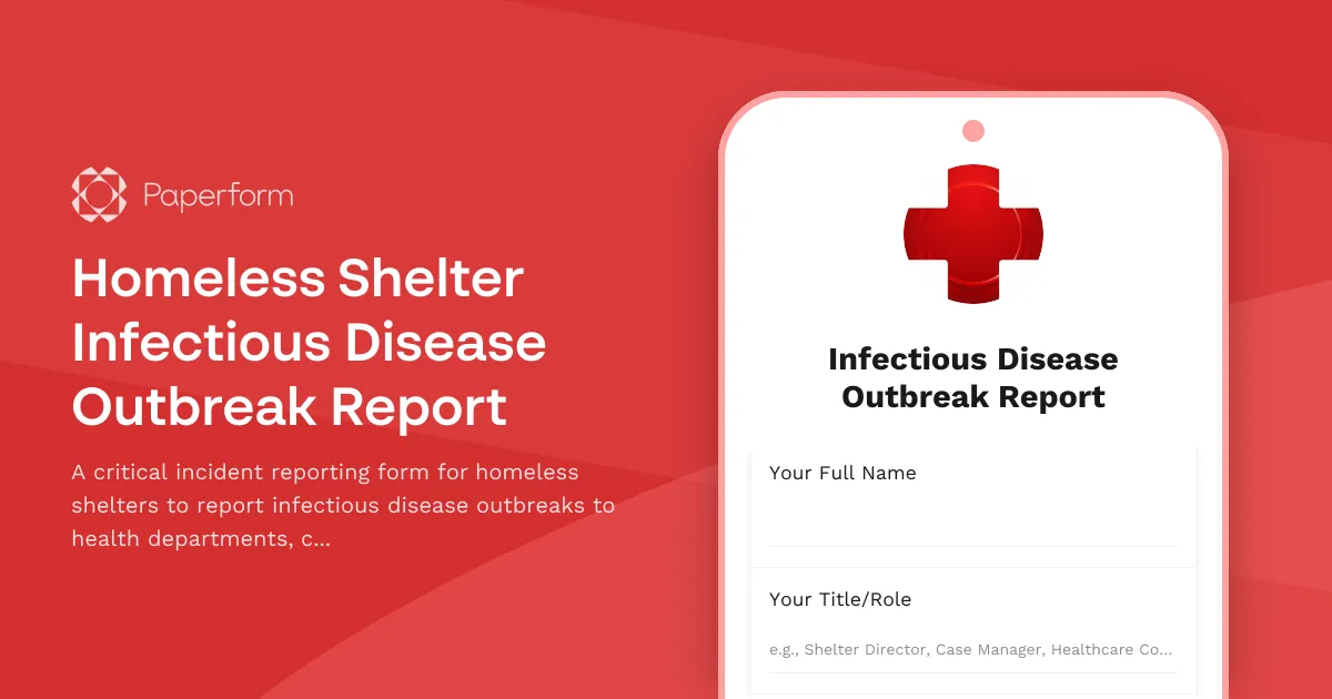 Homeless Shelter Infectious Disease Outbreak Report