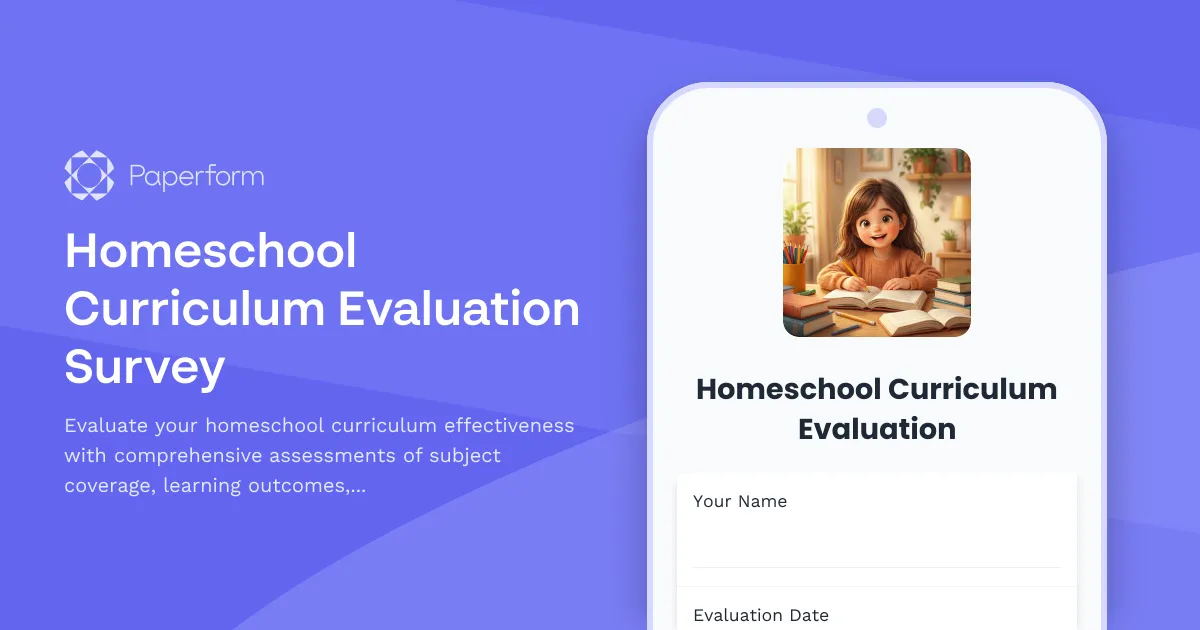 Homeschool Curriculum Evaluation Survey