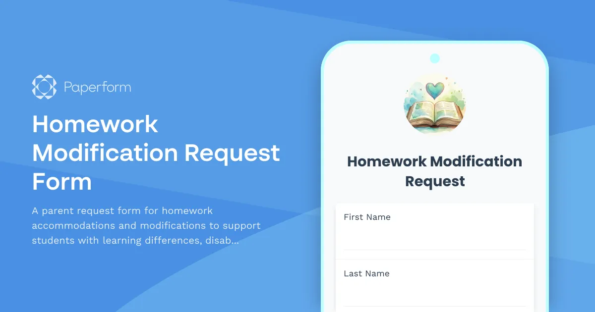 Homework Modification Request Form