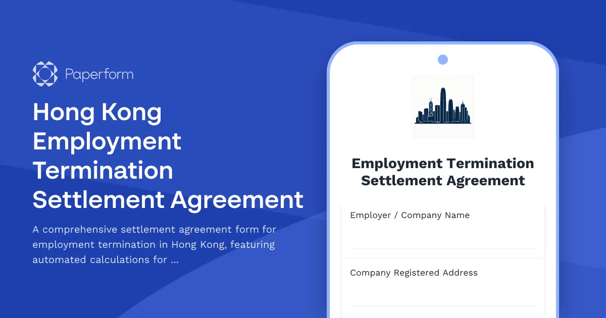 Hong Kong Employment Termination Settlement Agreement
