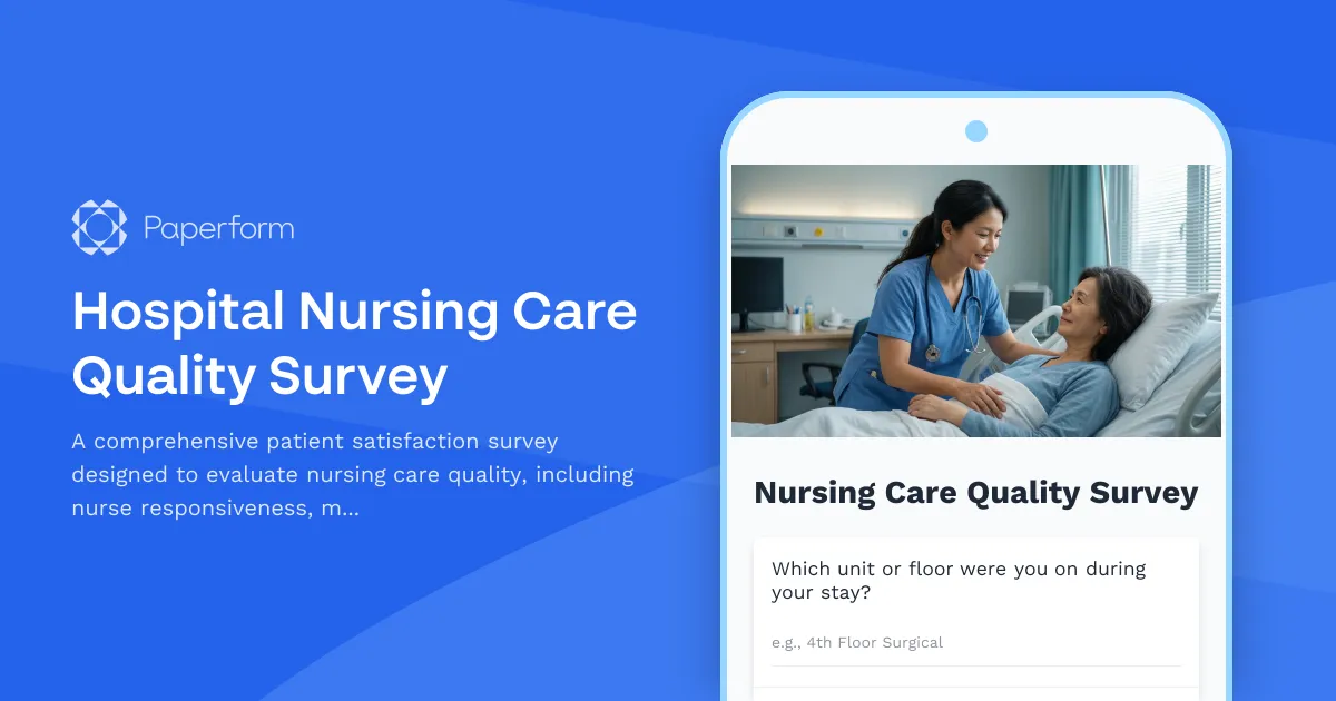 Hospital Nursing Care Quality Survey