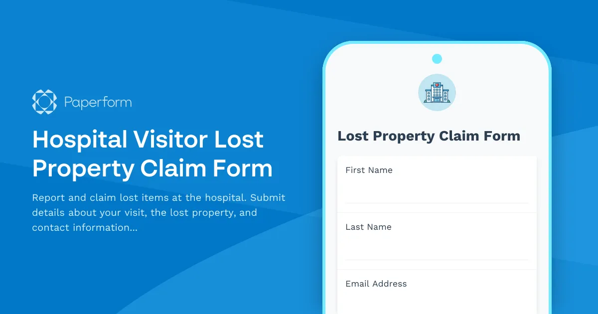 Hospital Visitor Lost Property Claim Form