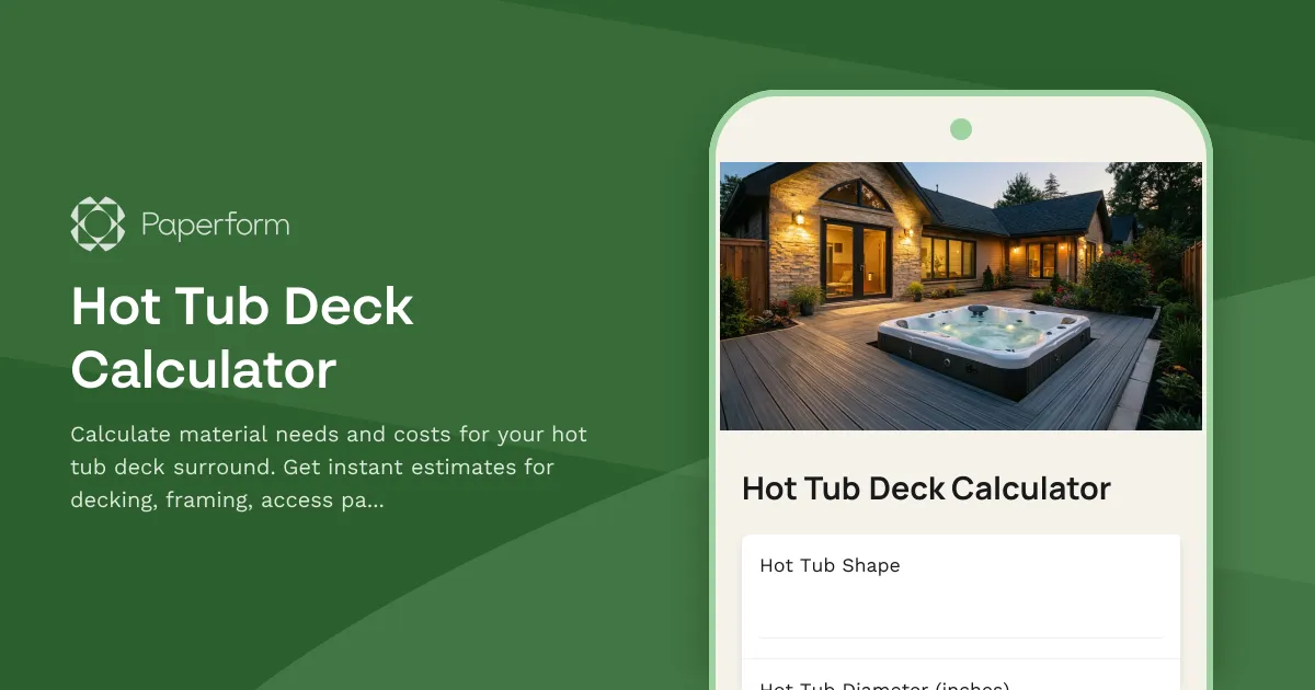 Hot Tub Deck Calculator