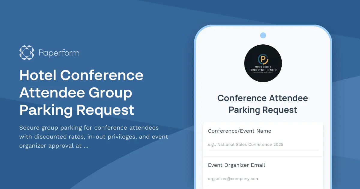 Hotel Conference Attendee Group Parking Request