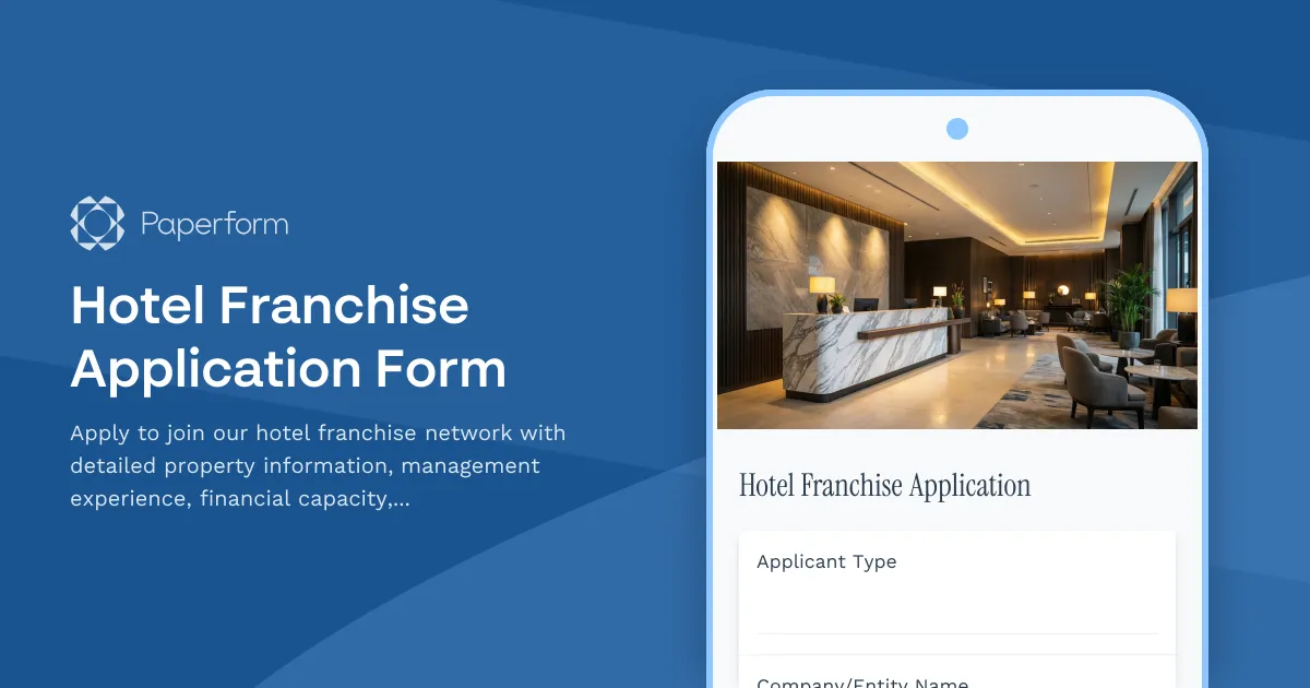Hotel Franchise Application Form
