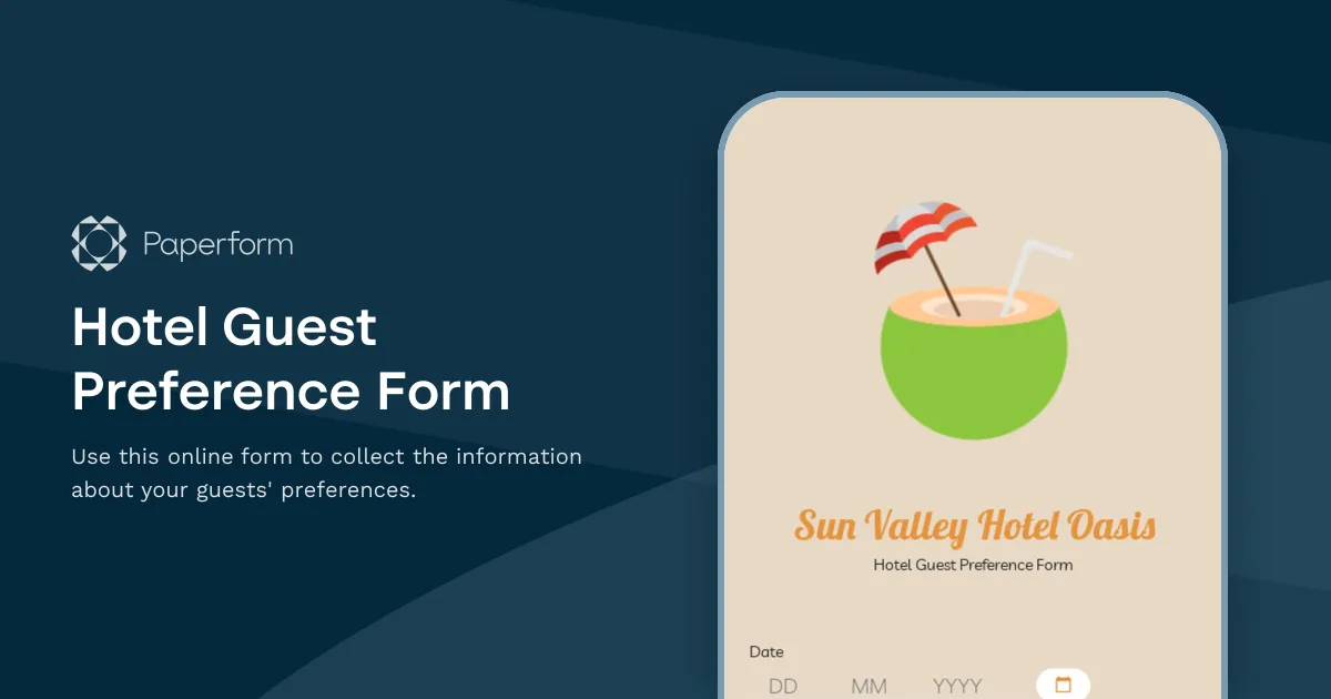Hotel Guest Preference Form