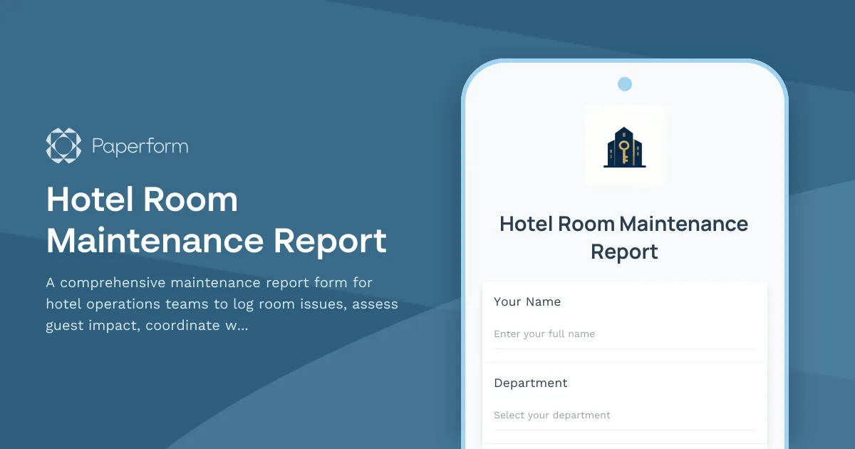 Hotel Room Maintenance Report