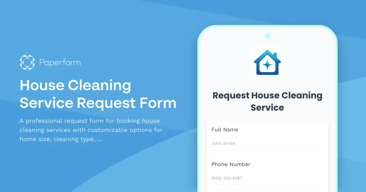 House Cleaning Service Request Form