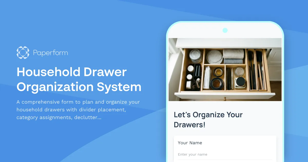 Household Drawer Organization System