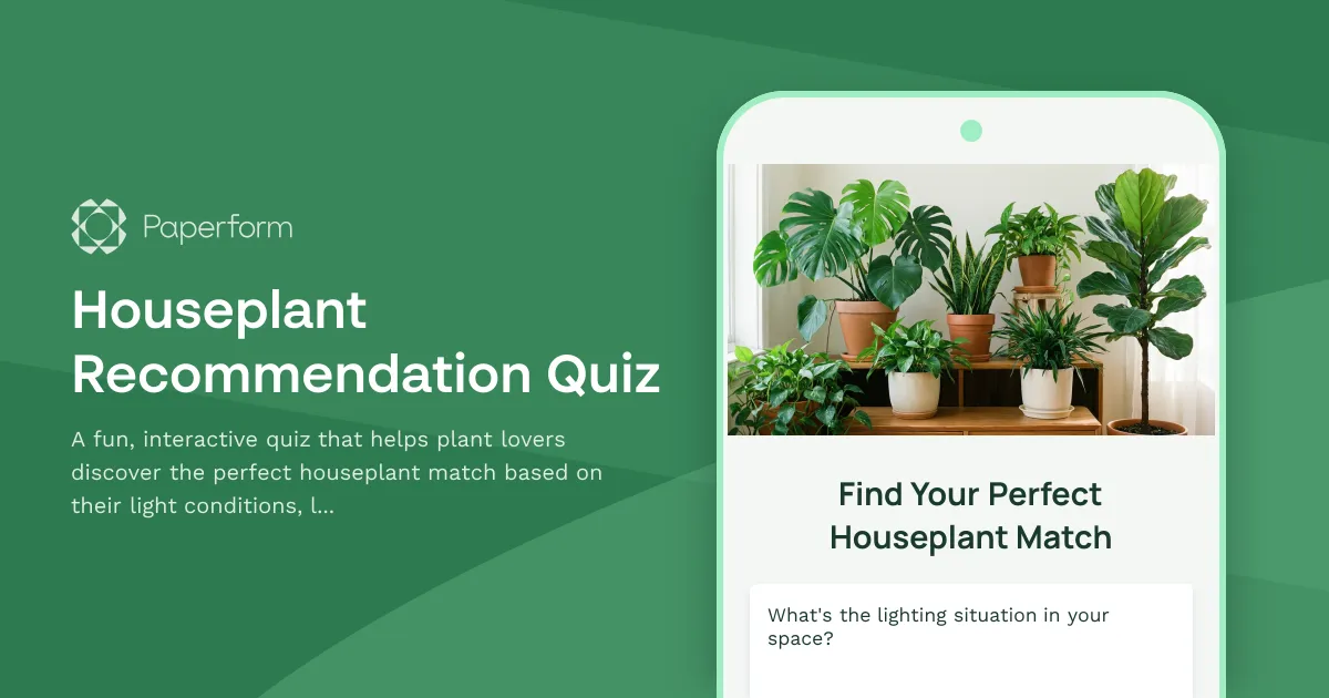 Houseplant Recommendation Quiz