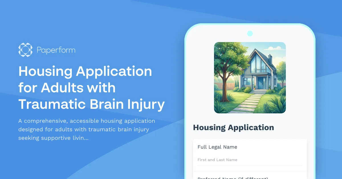 Housing Application for Adults with Traumatic Brain Injury