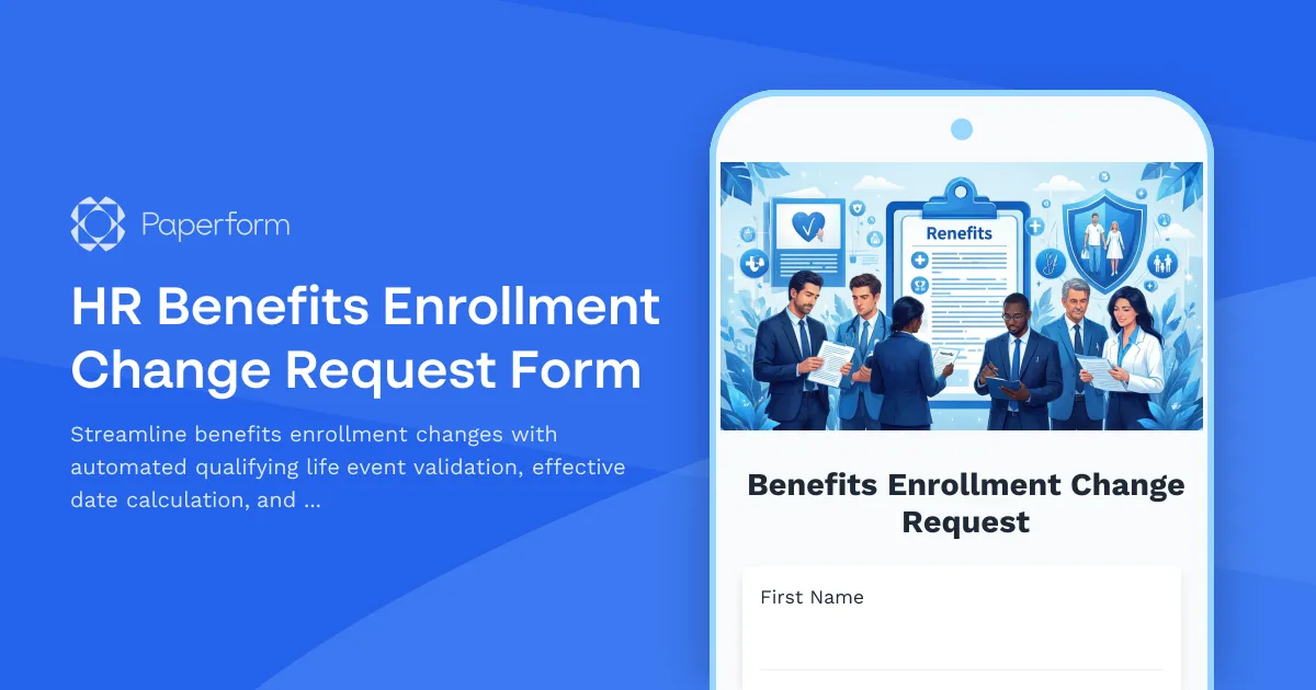 HR Benefits Enrollment Change Request Form
