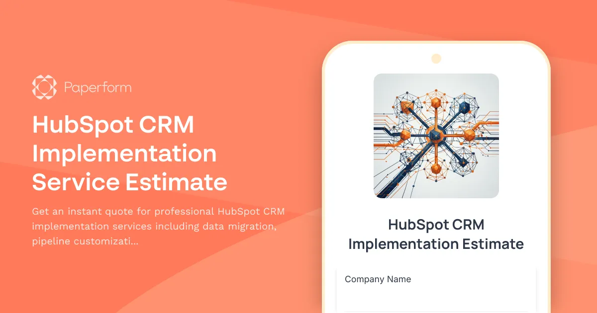 HubSpot CRM Implementation Service Estimate