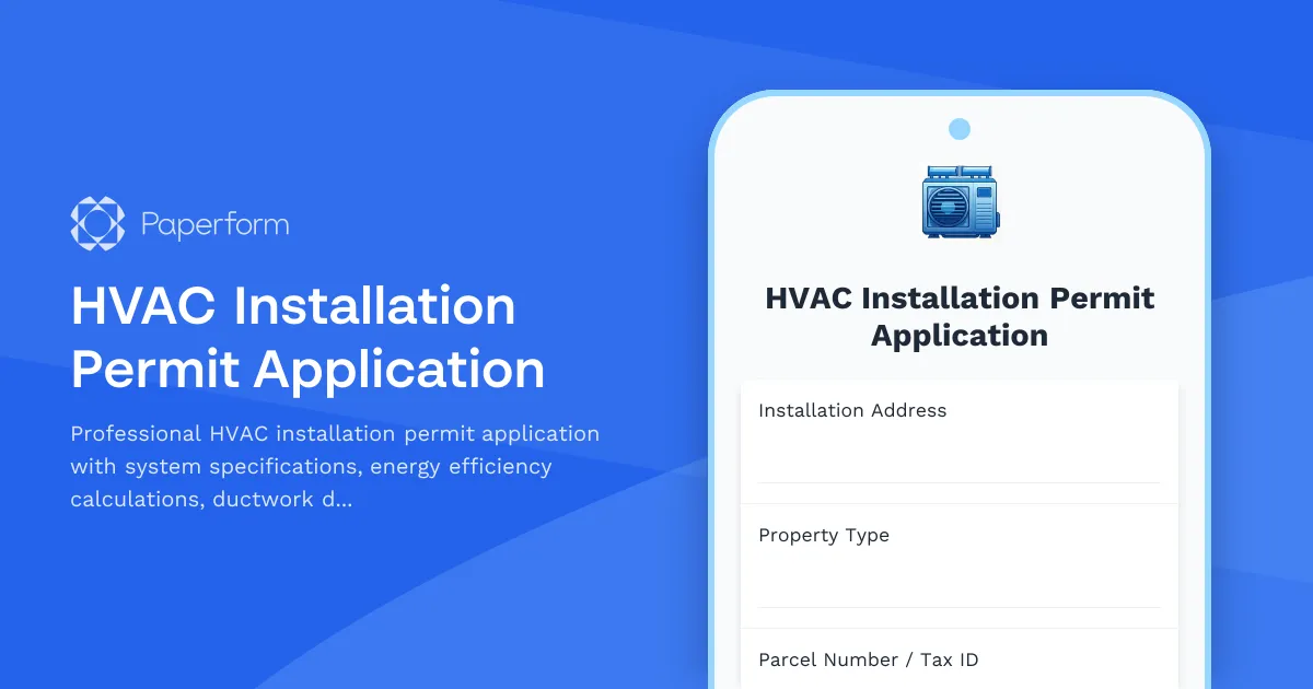 HVAC Installation Permit Application