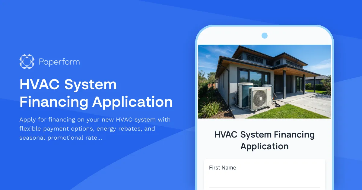 HVAC System Financing Application