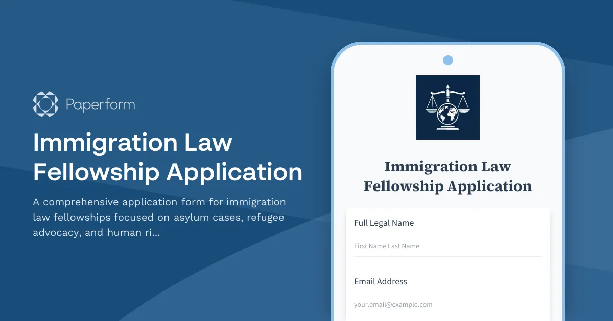 Immigration Law Fellowship Application