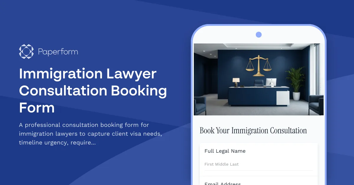 Immigration Lawyer Consultation Booking Form