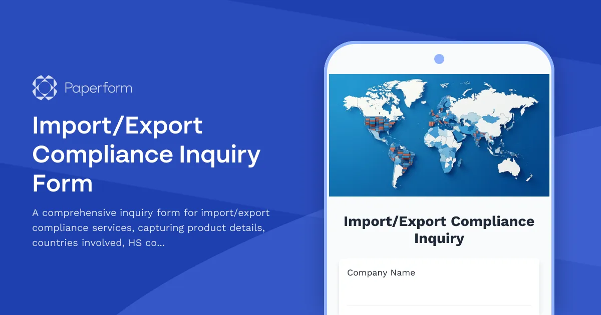 Import/Export Compliance Inquiry Form