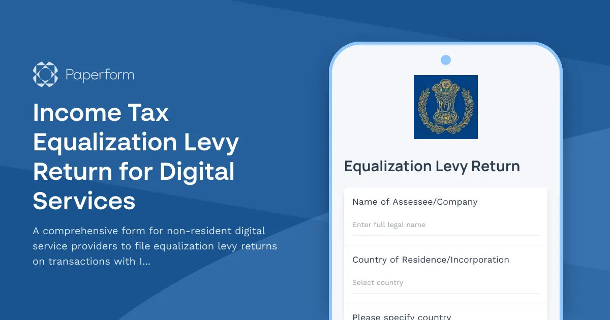Income Tax Equalization Levy Return for Digital Services