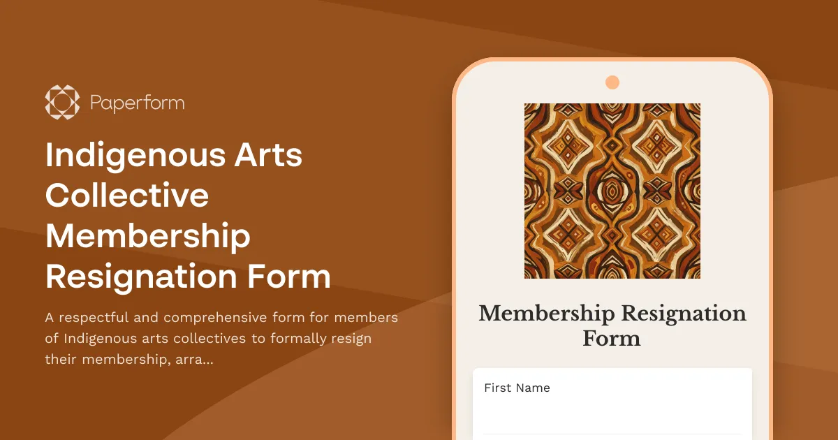 Indigenous Arts Collective Membership Resignation Form