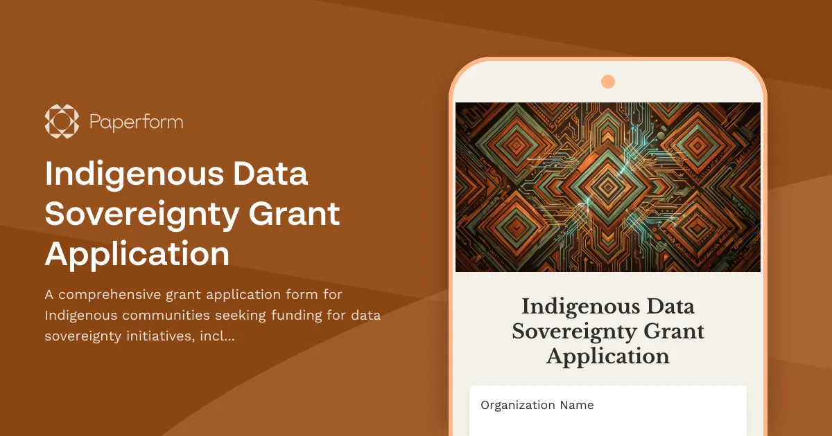 Indigenous Data Sovereignty Grant Application