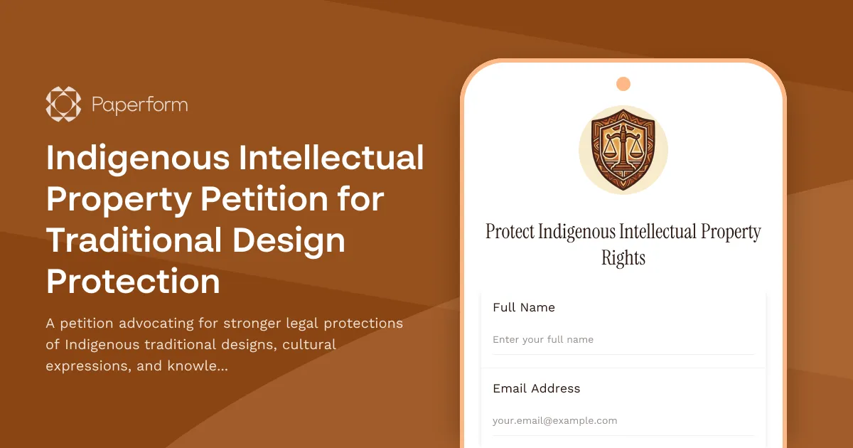 Indigenous Intellectual Property Petition for Traditional Design Protection