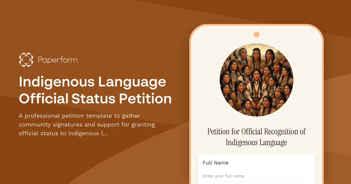 Indigenous Language Official Status Petition