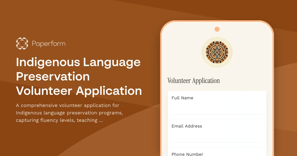 Indigenous Language Preservation Volunteer Application