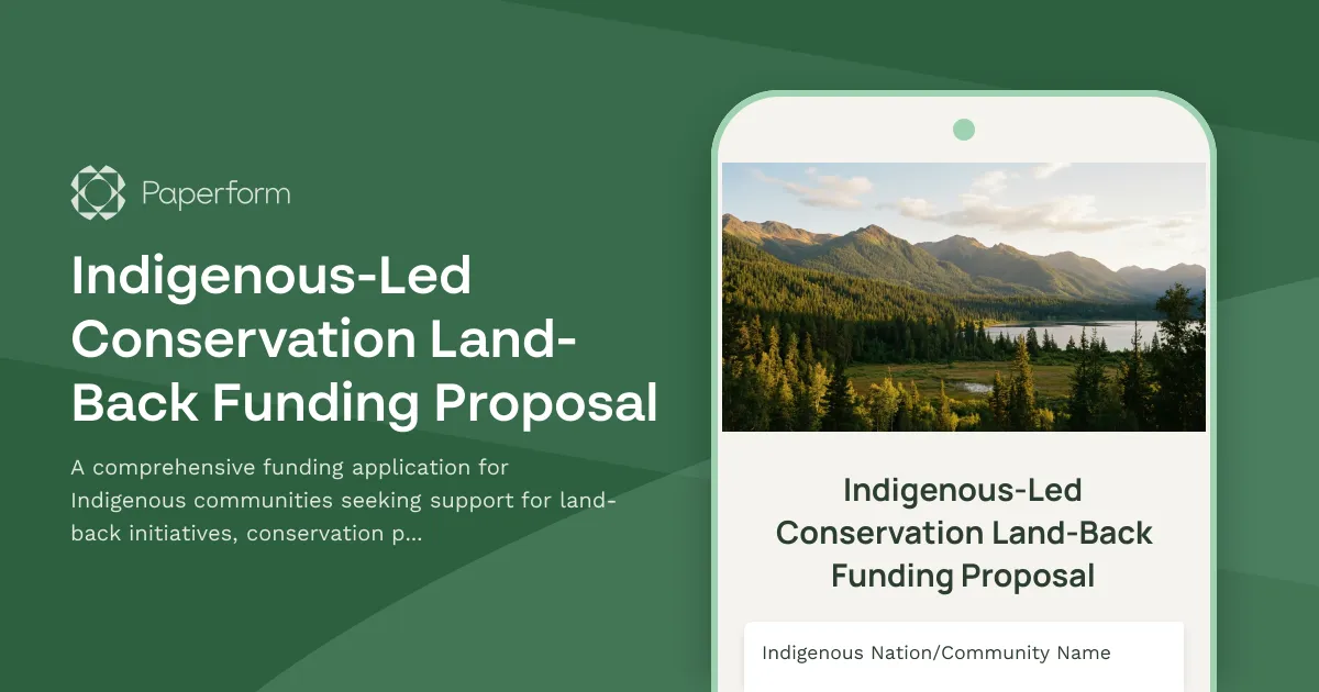 Indigenous-Led Conservation Land-Back Funding Proposal