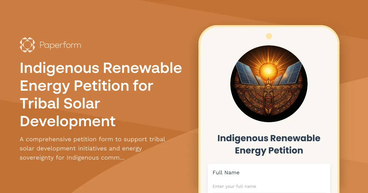 Indigenous Renewable Energy Petition for Tribal Solar Development