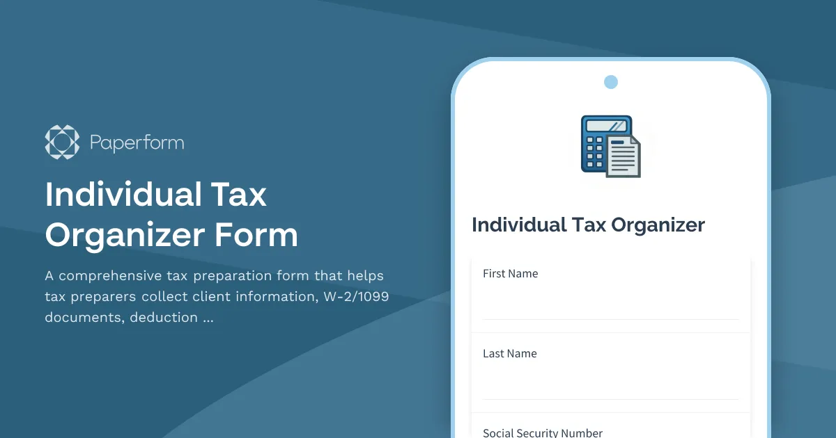 Individual Tax Organizer Form