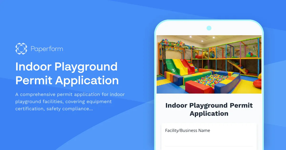 Indoor Playground Permit Application