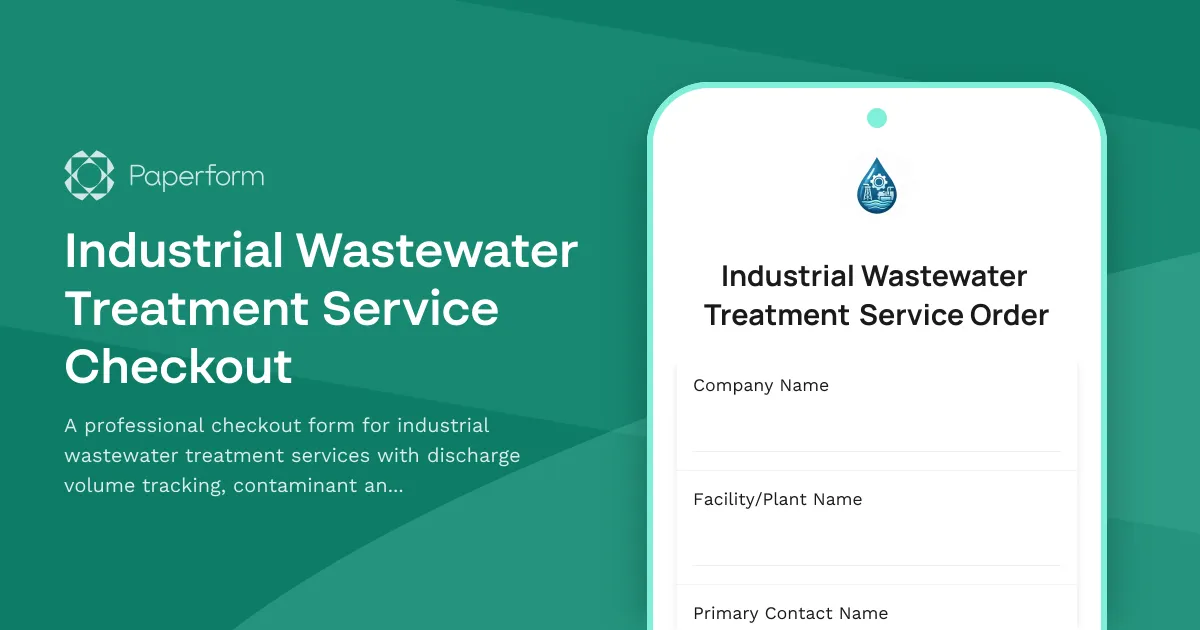Industrial Wastewater Treatment Service Checkout