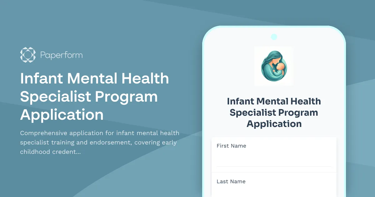 Infant Mental Health Specialist Program Application