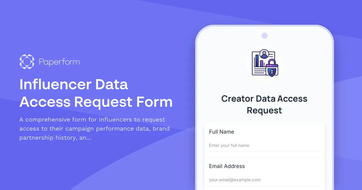 Influencer Data Access Request Form