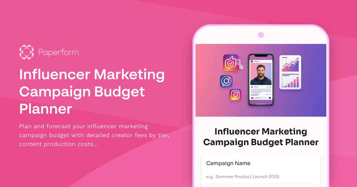 Influencer Marketing Campaign Budget Planner