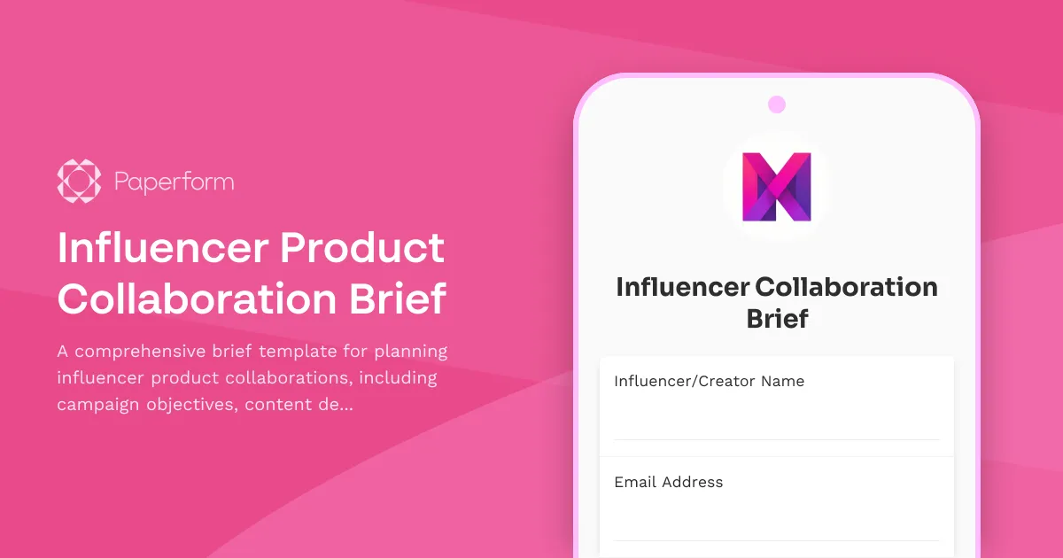 Influencer Product Collaboration Brief