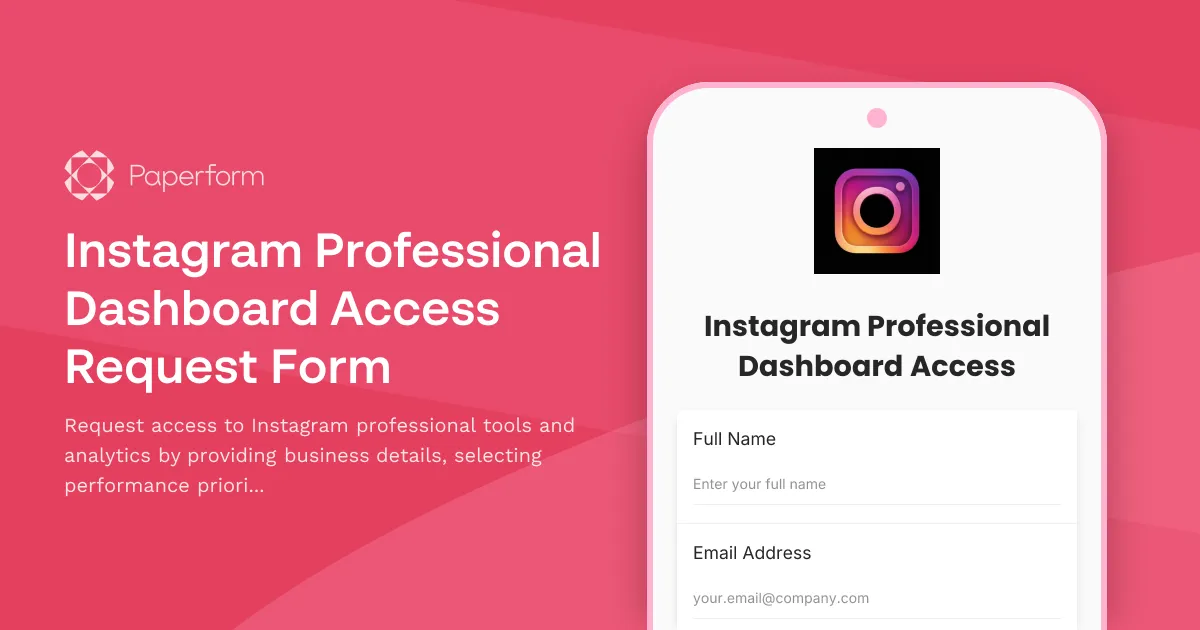 Instagram Professional Dashboard Access Request Form
