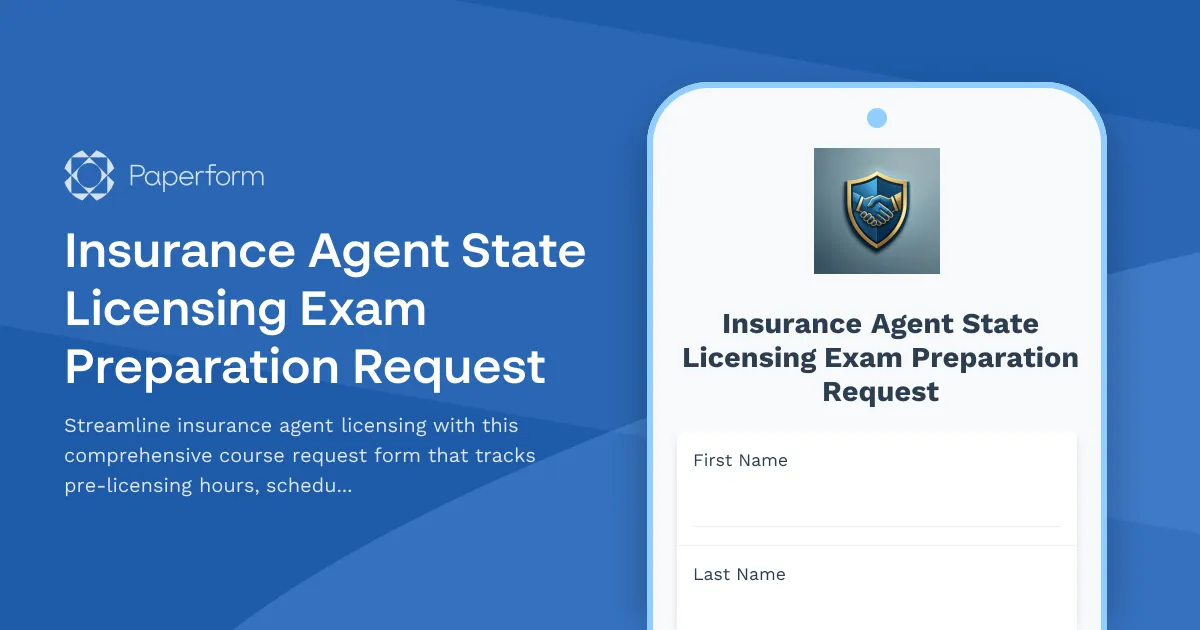 Insurance Agent State Licensing Exam Preparation Request