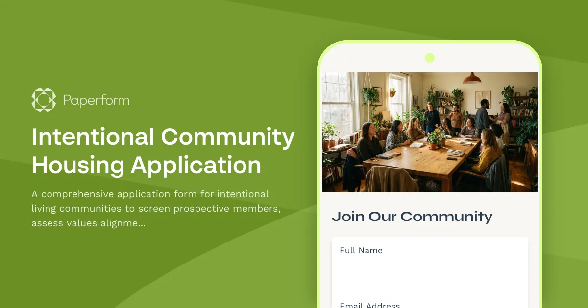 Intentional Community Housing Application