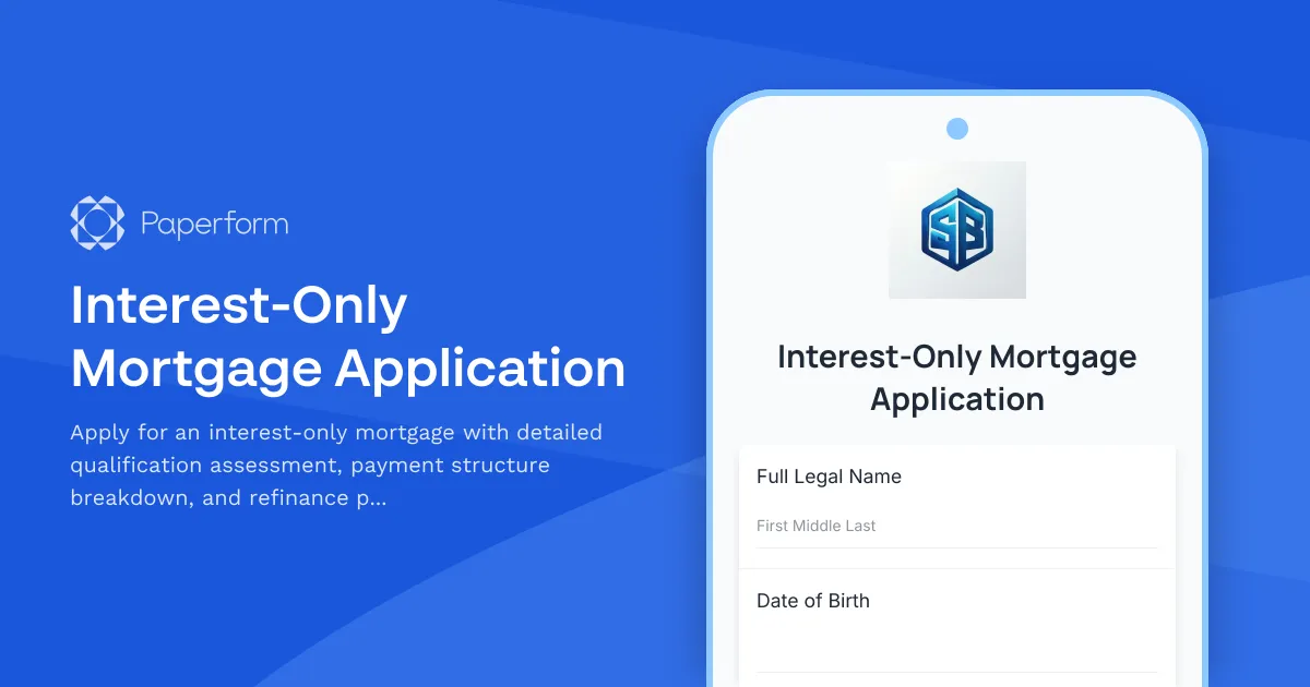 Interest-Only Mortgage Application