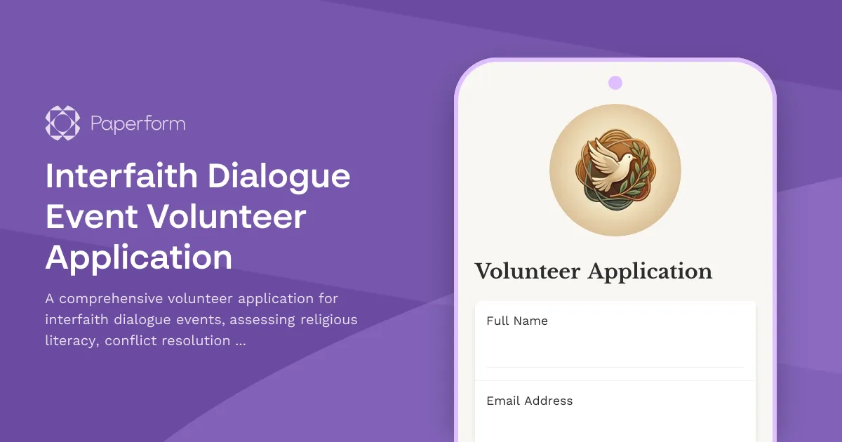Interfaith Dialogue Event Volunteer Application