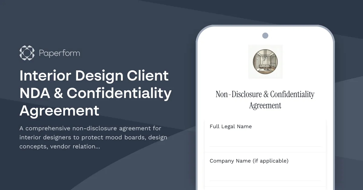 Interior Design Client NDA & Confidentiality Agreement
